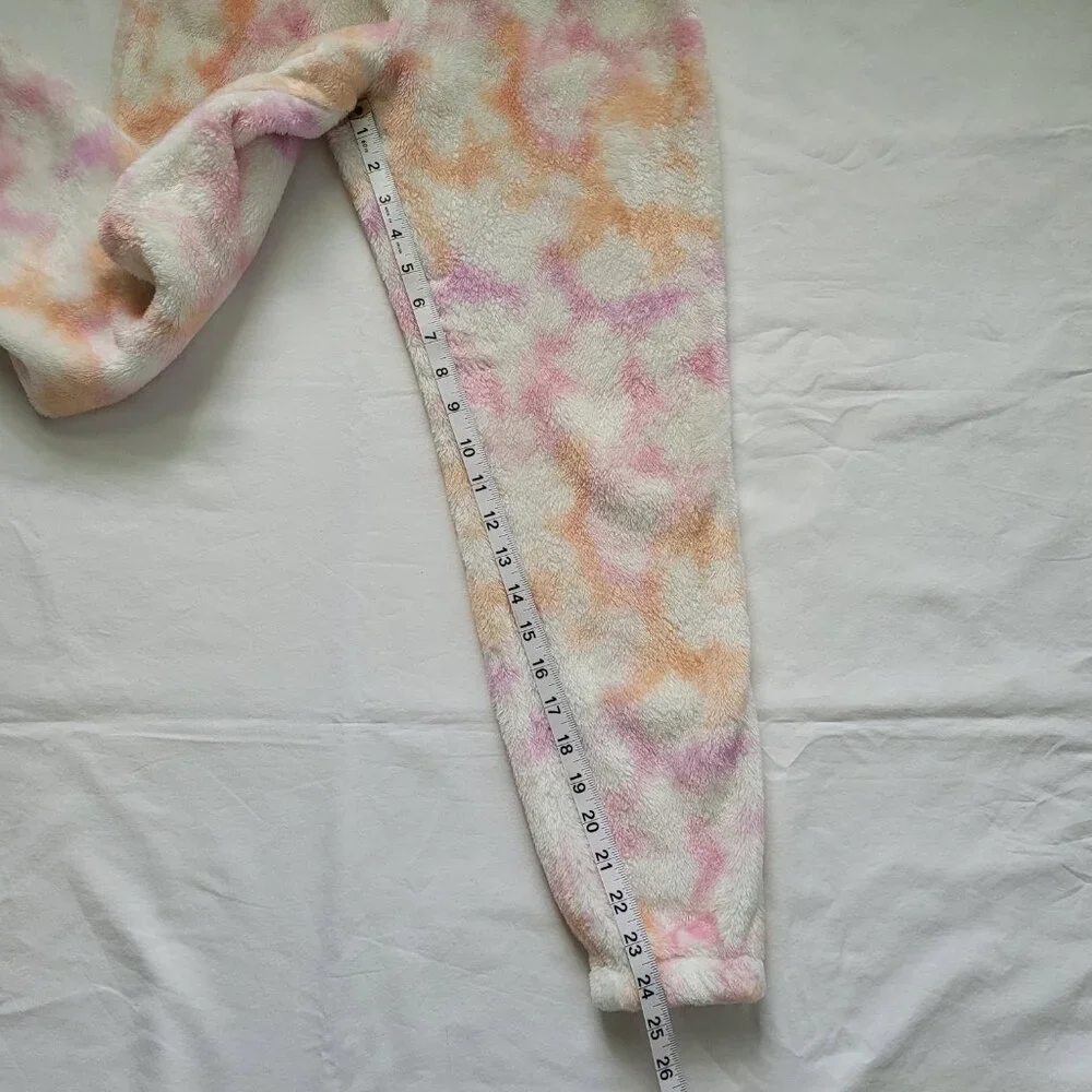 Cat & Jack Fleece Jogger Pants Set Pink Tie Dye Blue Star Sweater Girls L Cozy